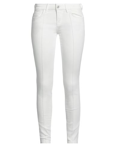 Woman Jeans White Size 32 Cotton, Elastane