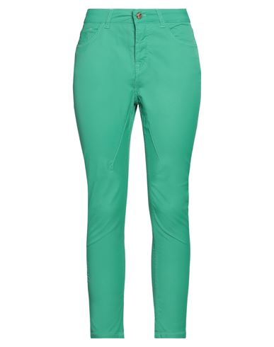 Woman Pants Green Size 26 Polyamide, Cotton, Elastane