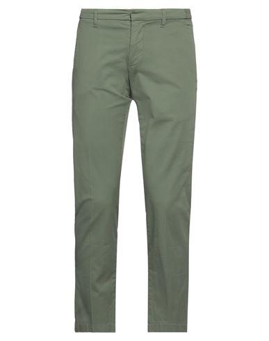 Dondup Man Pants Sage Green Size 35 Cotton, Elastane In Sage Green