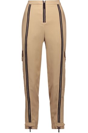 BELSTAFF Woodacomb zip-embellished crepe tapered pants,GB 1071994536255158