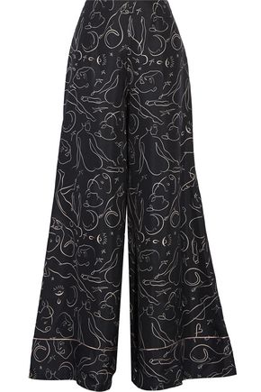 ROKSANDA Oldridge printed silk-twill wide-leg pants