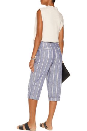 Rey striped linen and cotton-blend culottes | ALICE + OLIVIA | Sale ... ... ALICE + OLIVIA Rey striped linen and cotton-blend culottes