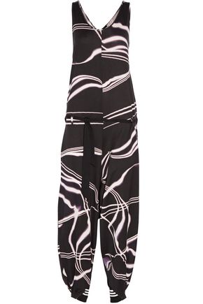 Y-3 + adidas Originals wrap-effect printed cotton-jersey jumpsuit