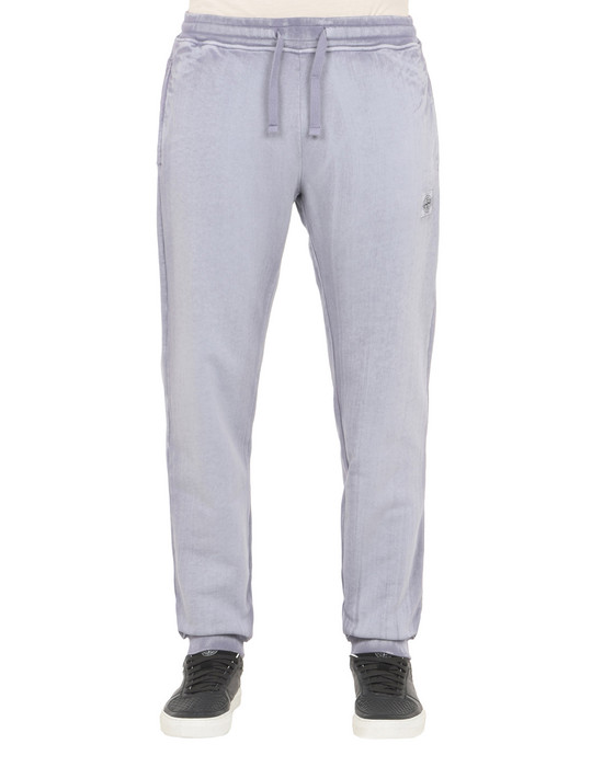 13107789sl - TROUSERS - 5 POCKETS STONE ISLAND Fleece Trousers 66765 HAND BRUSHED COLOUR TREATMENT STONE ISLAND - 0