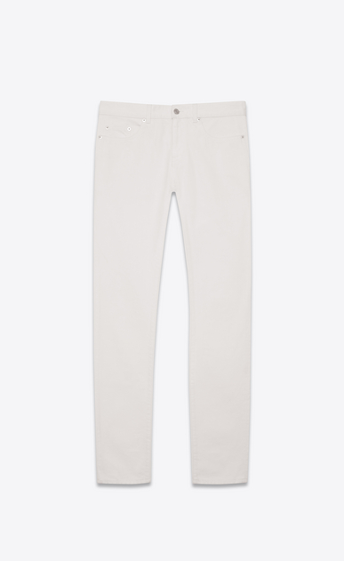 SAINT LAURENT Skinny fit Man Low-waisted skinny jeans in white stretch denim fabric a_V4