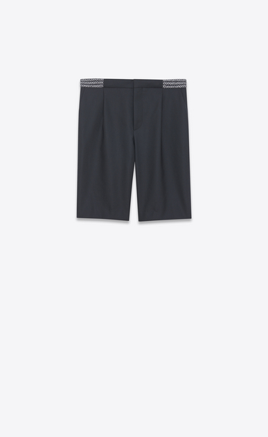 SAINT LAURENT Classic Pant Man Black mohair Bermudas with ethnic waist a_V4