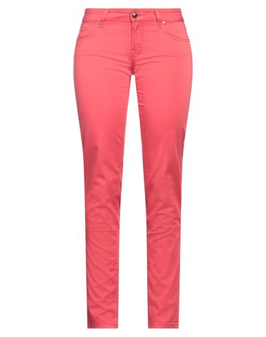 Jacob Cohёn Woman Pants Coral Size 28 Cotton, Elastane In Red