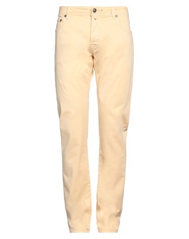 Shop Jacob Cohёn Man Pants Light Yellow Size 36 Cotton, Elastane