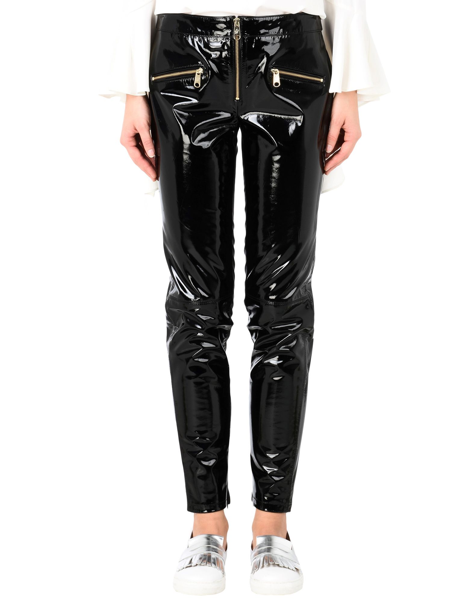 《セール開催中》TOMMY HILFIGER x GIGI HADID レディース パンツ ブラック 4 牛革 100% / ポリウレタン GIGI HADID BIKER LTR JEGGING