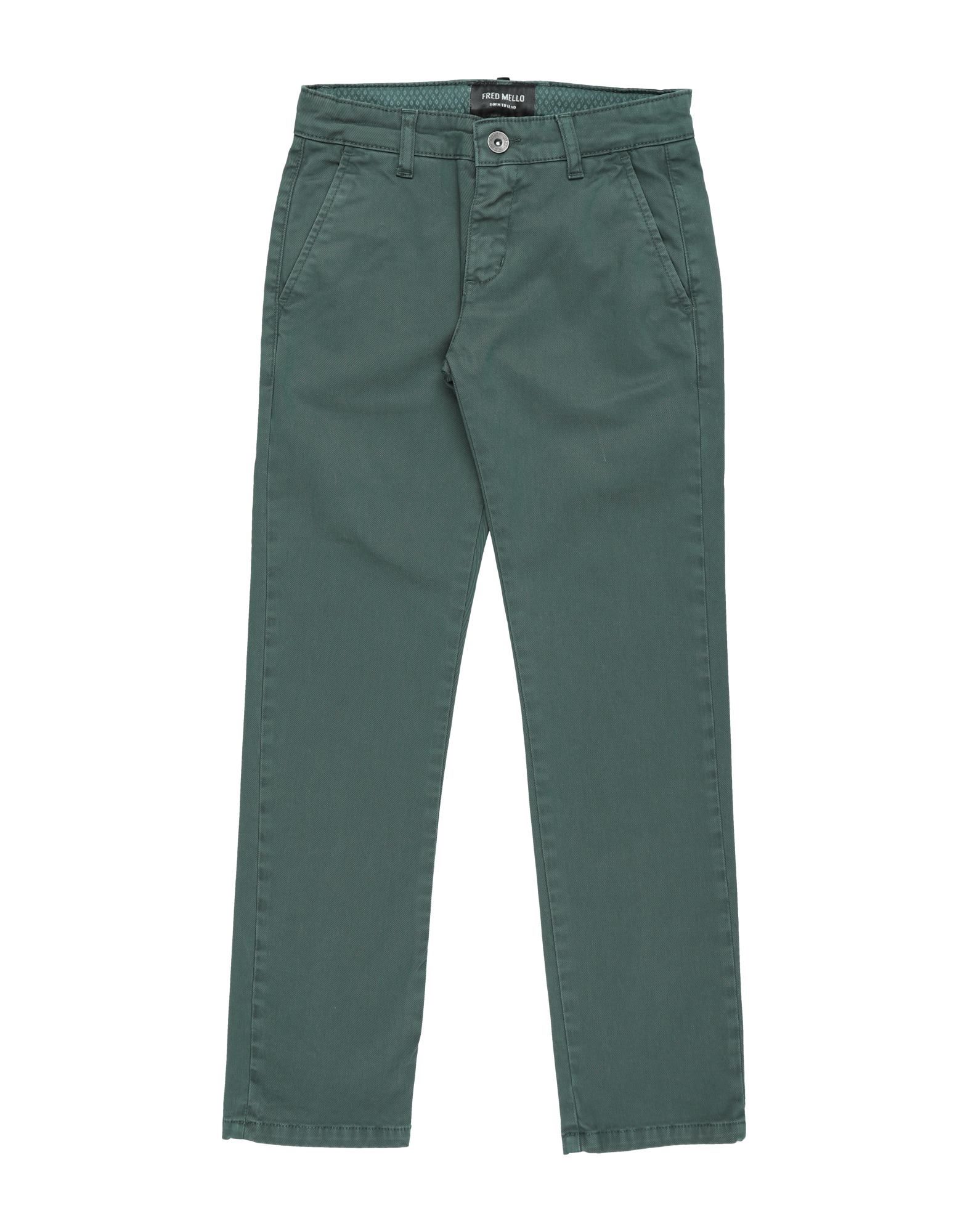 Fred Mello Kids' Casual Pants In Dark Green