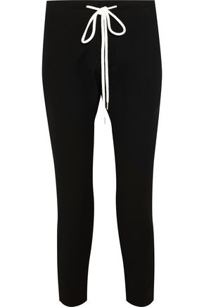 BASSIKE WOMAN COTTON-BLEND TAPERED PANTS BLACK,US 4772211932039024