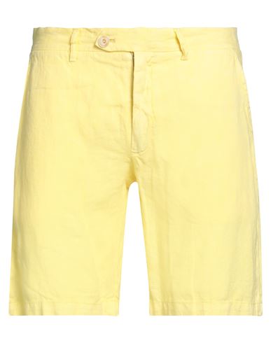 Drumohr Man Shorts & Bermuda Shorts Yellow Size M Linen In Yellow