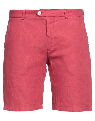 Shop Drumohr Man Shorts & Bermuda Shorts Brick Red Size Xxl Linen