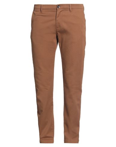Officina 36 Man Pants Brown Size 32 Cotton, Elastane In Brown