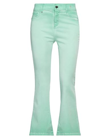 Woman Pants Light green Size 27 Cotton, Polyester, Elastane