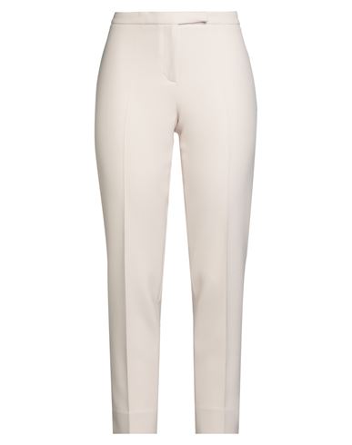 Peserico Sign Woman Pants Cream Size 12 Polyester, Vinyon, Cotton, Elastane In Neutral