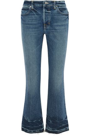 HELMUT LANG WOMAN FADED MID-RISE FLARED JEANS MID DENIM,AU 14693524283162238