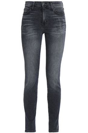 CURRENT ELLIOTT WOMAN DISTRESSED MID-RISE SKINNY JEANS DARK GRAY,GB 14693524283289322