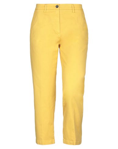 Woman Pants Yellow Size 27 Cotton, Elastane