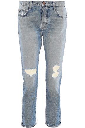 CURRENT ELLIOTT Distressed mid-rise skinny jeans,US 14693524283702664