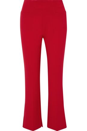 ROLAND MOURET WOMAN GOSWELL CROPPED STRETCH-CREPE FLARED PANTS RED,AU 82673812056530
