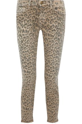 CURRENT ELLIOTT The Stiletto leopard-print mid-rise slim-leg jeans,US 1188406768772296