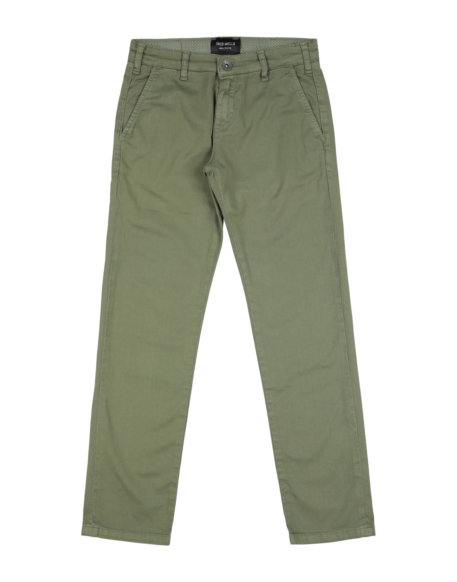 Fred Mello Kids' Pants In Military Green