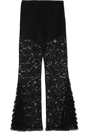 GIVENCHY COTTON-BLEND CORDED LACE FLARED PANTS,3074457345619023336