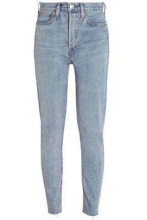 RE/DONE BY LEVI'S WOMAN FADED HIGH-RISE SKINNY JEANS LIGHT DENIM,GB 14693524283154576