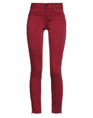 Liu •jo Woman Pants Burgundy Size 26 Cotton, Polyester, Elastane In Red