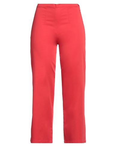 Rossopuro Woman Pants Red Size 4 Cotton, Elastane