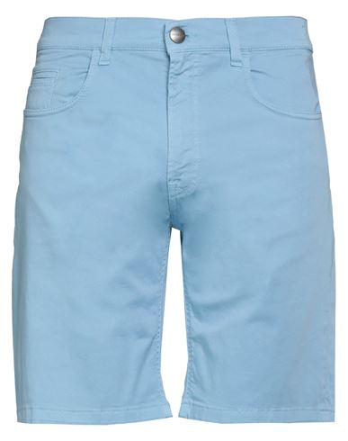 Bikkembergs Man Shorts & Bermuda Shorts Sky Blue Size 33 Cotton, Elastane