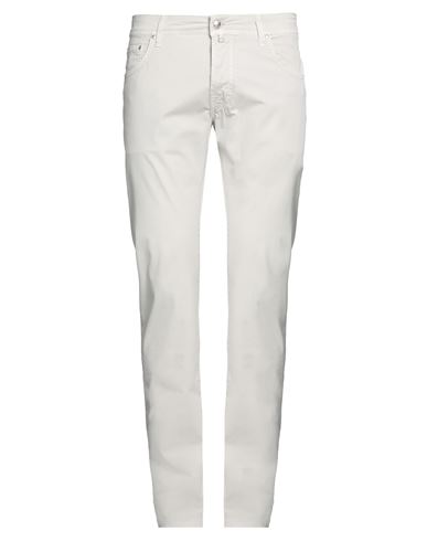 Shop Jacob Cohёn Man Pants Off White Size 44 Cotton, Elastane