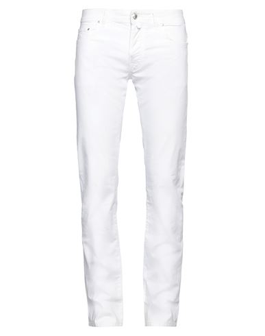 Jacob Cohёn Man Pants White Size 33 Cotton, Elastane, Soft Leather In White