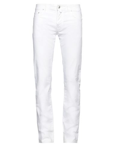 JACOB COHЁN JACOB COHЁN MAN PANTS WHITE SIZE 33 COTTON, ELASTANE, SOFT LEATHER