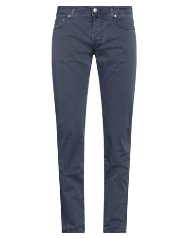 Jacob Cohёn Man Pants Navy Blue Size 33 Cotton, Elastane In Navy Blue