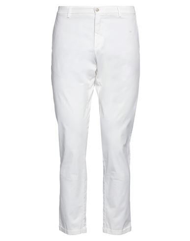 Man Pants White Size 34 Cotton, Elastane