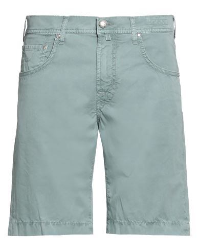 JACOB COHЁN JACOB COHЁN MAN SHORTS & BERMUDA SHORTS SAGE GREEN SIZE 34 COTTON, ELASTANE