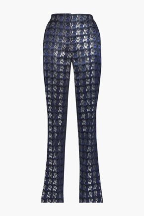 Diane Von Furstenberg Up To 70 Off At The Outnet Diane Von Furstenberg Metallic Jacquard Slim Leg Pants
