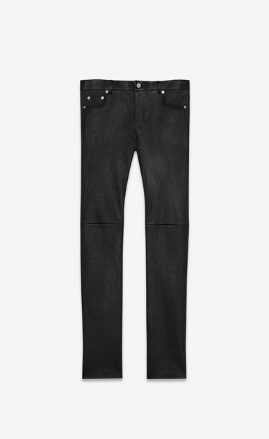 Skinny pants in grained lambskin