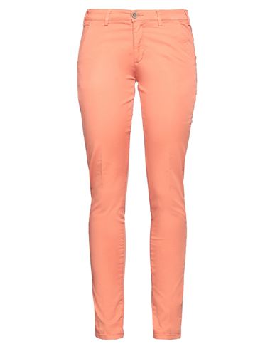 40weft Woman Pants Apricot Size 10 Cotton, Elastane In Orange