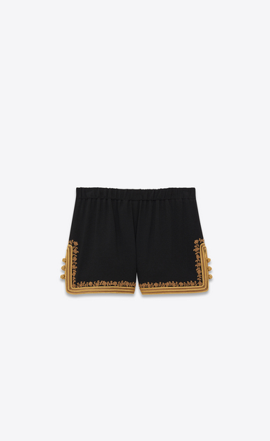 Shorts in sablé and embroidered braid