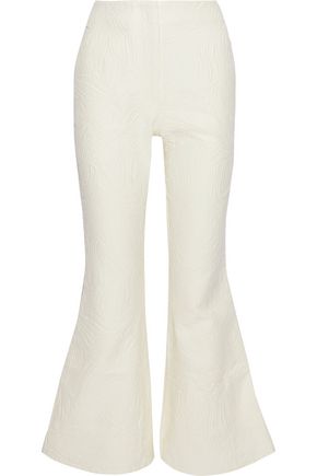 Click to view more detailed imagery on our partner's website Beaufille Zelus Cotton-Blend Jacquard Flared Pants In Cream