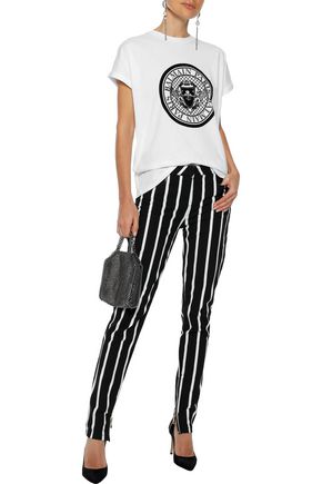 balmain striped jeans