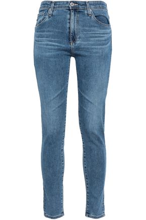 AG JEANS Faded mid-rise skinny jeans