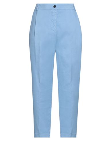 Bonheur Woman Pants Pastel Blue Size 28 Linen, Cotton, Elastane