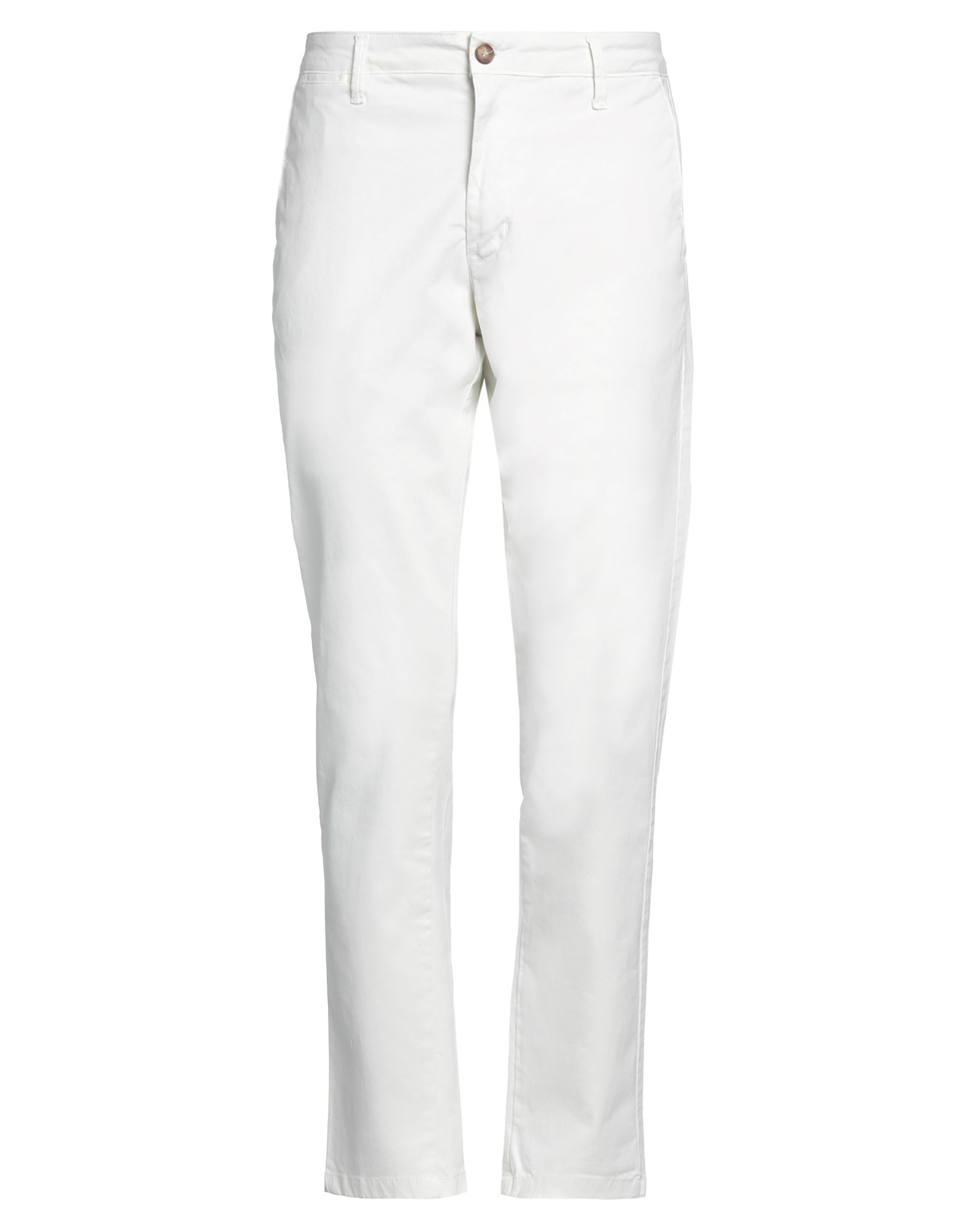 Shop Rar Man Pants Ivory Size 38 Cotton, Elastane In White