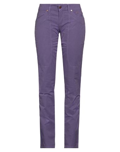 Jeckerson Woman Pants Purple Size 28 Cotton, Polyester, Elastane