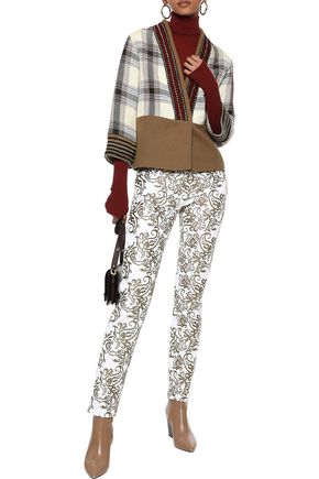 ETRO EMBROIDERED MID-RISE SLIM-LEG JEANS,3074457345620223205