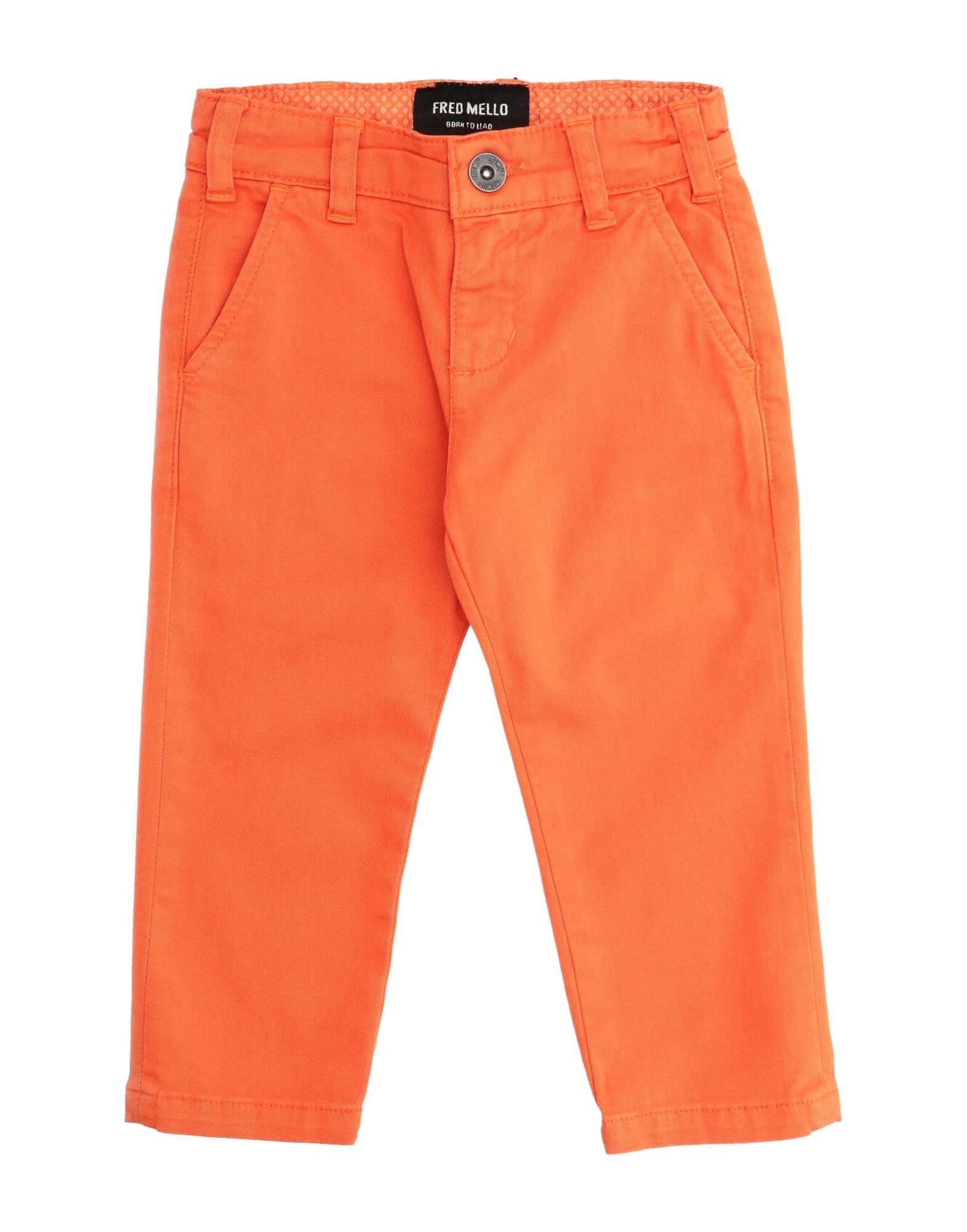 Fred Mello Kids' Casual Pants In Orange